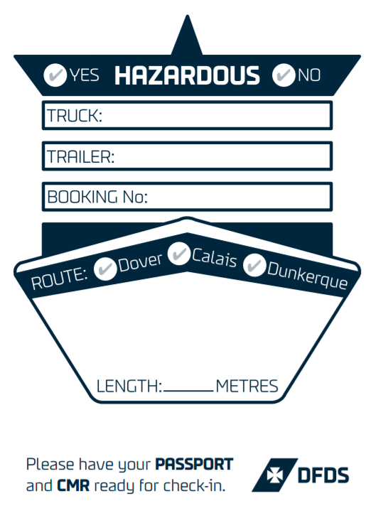 DFDS reusable driver information board