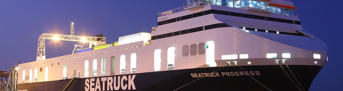 Example of Seatruck freight ferry moored at Port