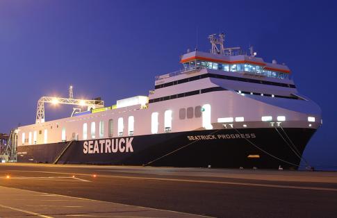 Example of Seatruck freight ferry moored at Port